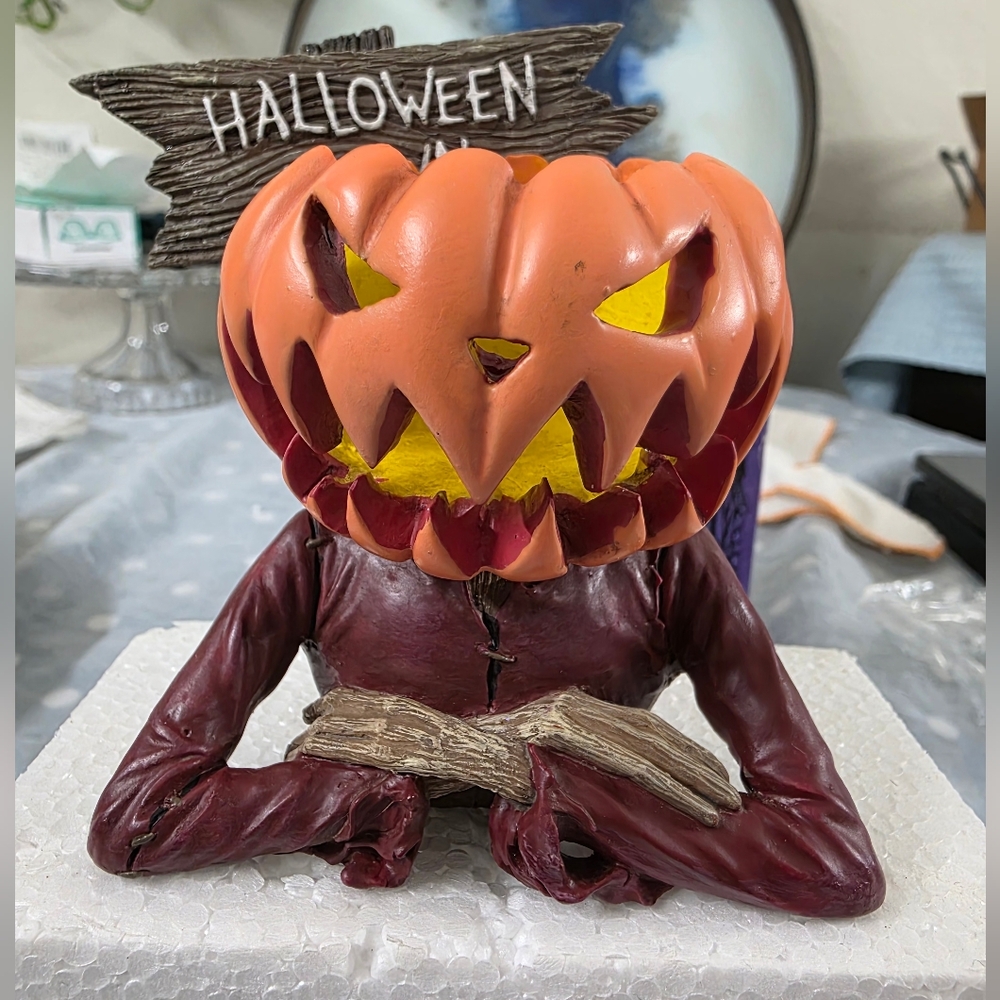 Rare NECA Nightmare Before Christmas Halloween Town Pumpkin King Votive Holder